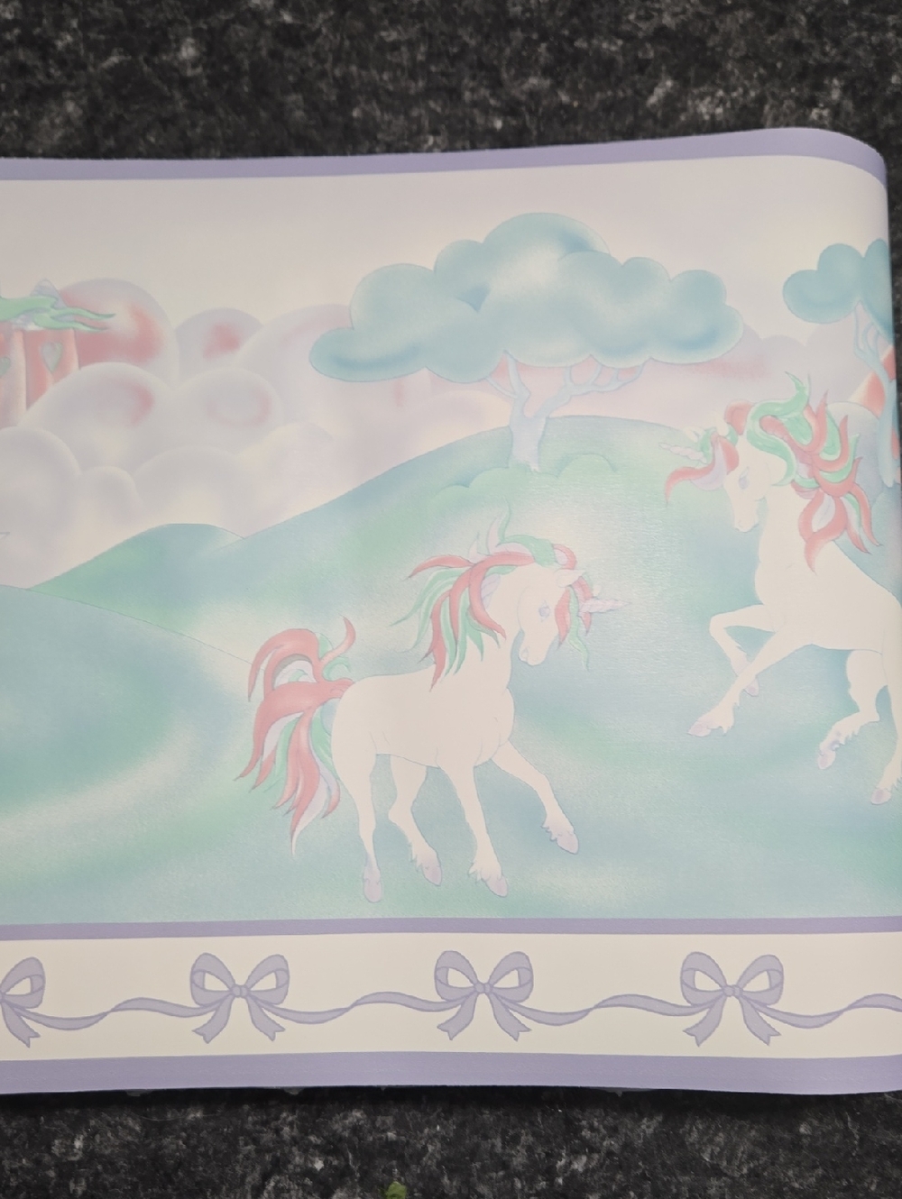 Sunworthy Pastel Unicorn Wallpaper Border From The 80's Or 90's